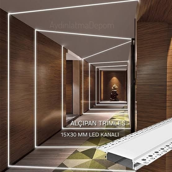 Alüminyum  Trimless Alçıpan 15X30 Sıva Altı Led Kanalı