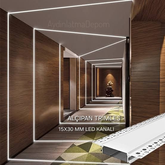 Alüminyum  Trimless Alçıpan 15X30 Sıva Altı Led Kanalı