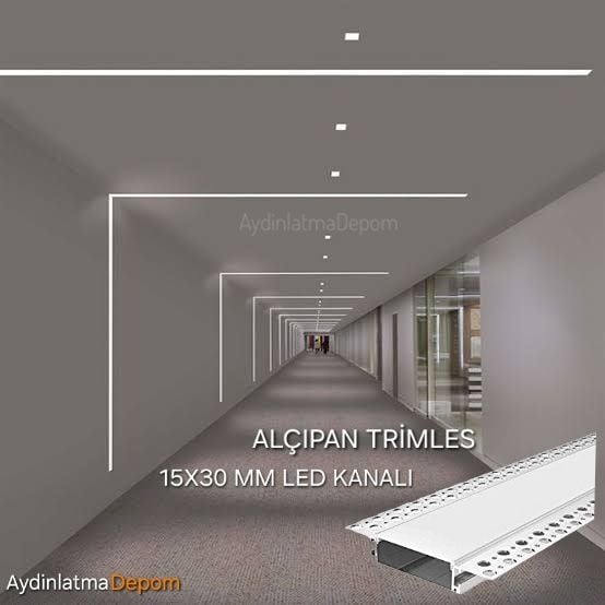 Alüminyum  Trimless Alçıpan 15X30 Sıva Altı Led Kanalı