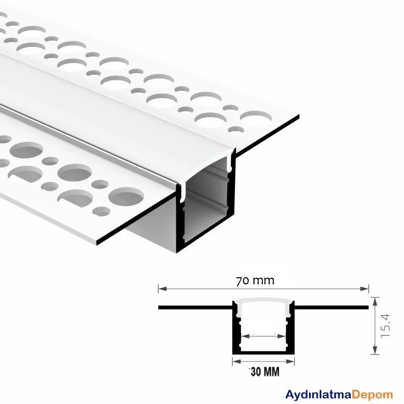 Alüminyum  Trimless Alçıpan 15X30 Sıva Altı Led Kanalı