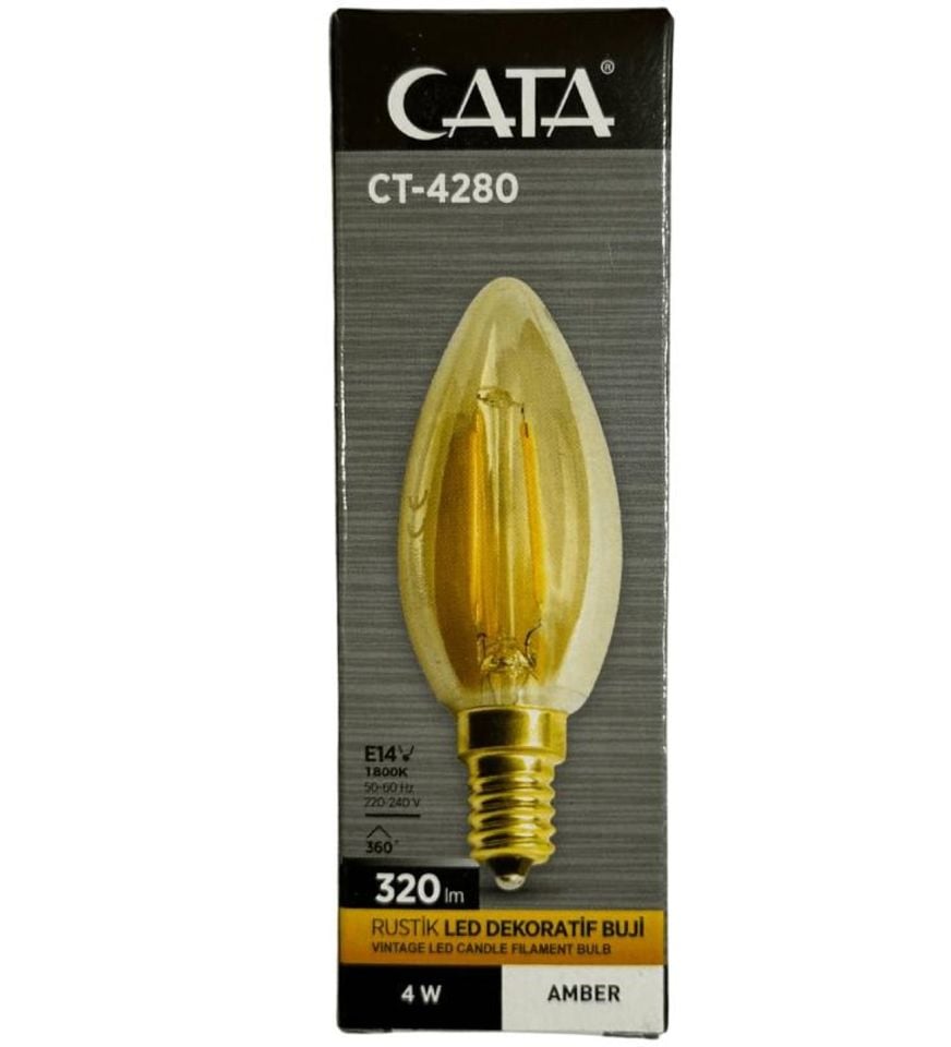 CATA 4W E14 DUY RUSTİK BUJİ LED AMPUL AMBER