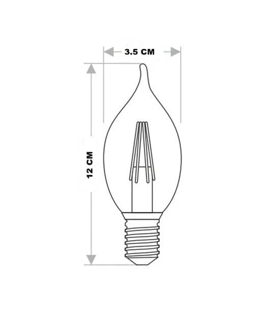 Cata 4 Watt Rustik Kıvrık Led Ampul Amber Renk