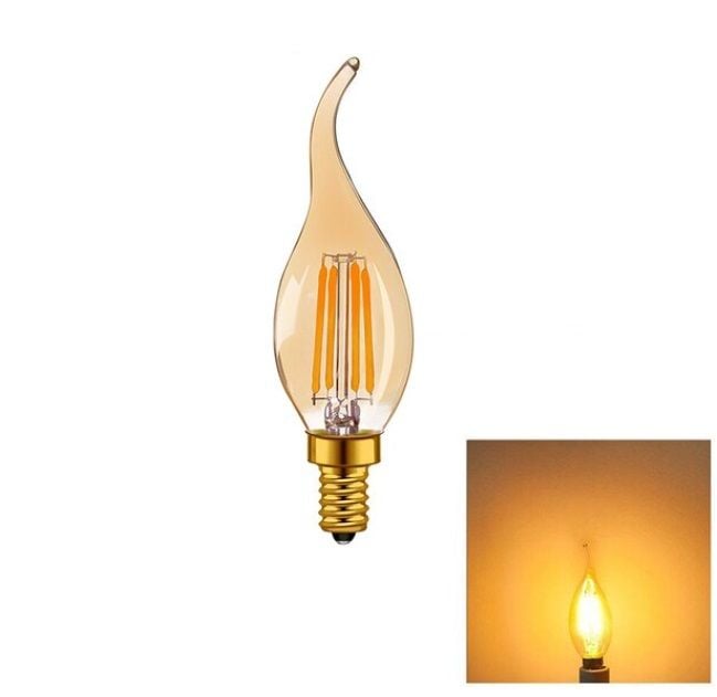 CATA 4W E14 DUY RUSTİK KIVRIK BUJİ LED AMPUL AMBER