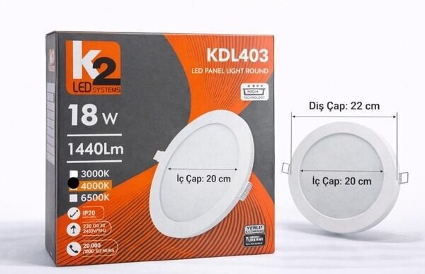 K2 18 WAT PANEL LED 4000 KELVİN
