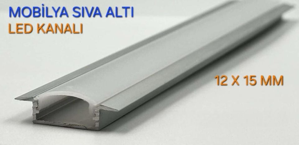 Alüminyum 7x22 MM Mobilya Sıva Altı Led Kanalı