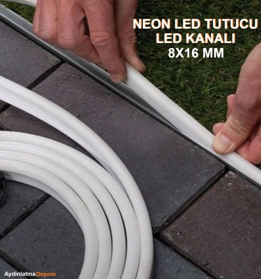 Alüminyum 8x16 MM Neon Led Tutucu Kanalı