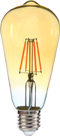 HELİOS 4 WAT RUSTİK ST64 ARMUT AMPUL AMBER