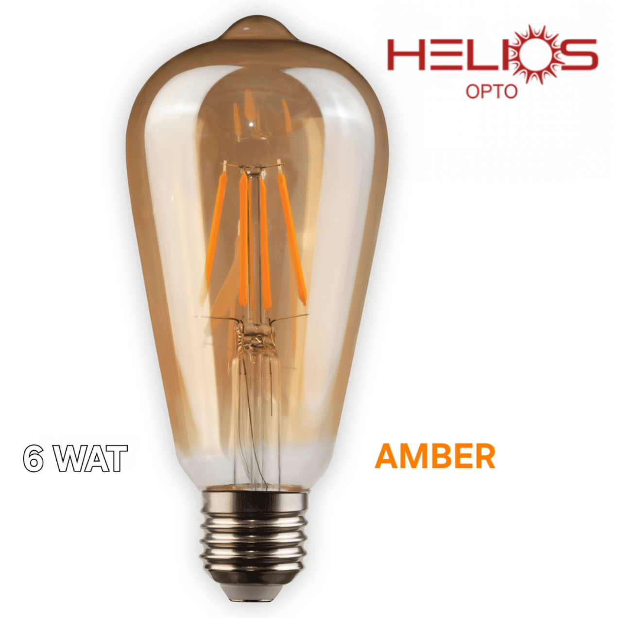 HELİOS 6 WAT RUSTİK ST64 ARMUT AMPUL AMBER