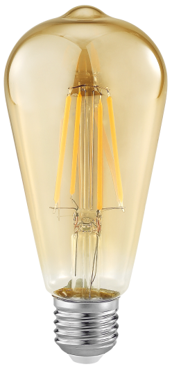 HELİOS 6 WAT RUSTİK ST64 ARMUT AMPUL AMBER