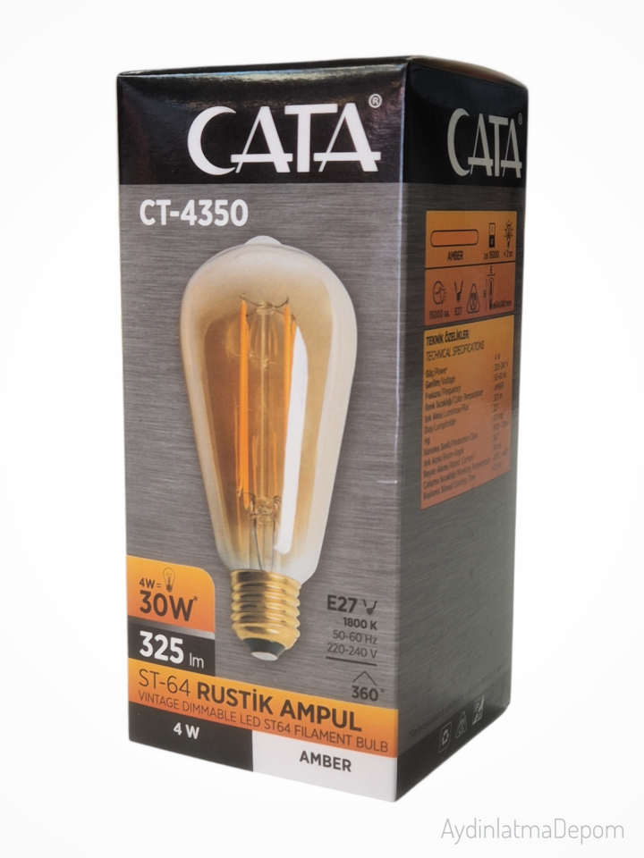 CATA 4W RUSTİK ARMUT LED AMPUL AMBER