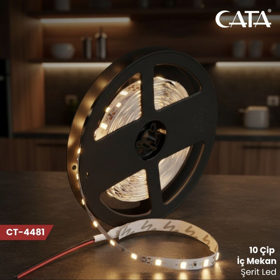 Cata 12V Çip Şerit Led İç Mekan Günışığı ( 5 METRE)