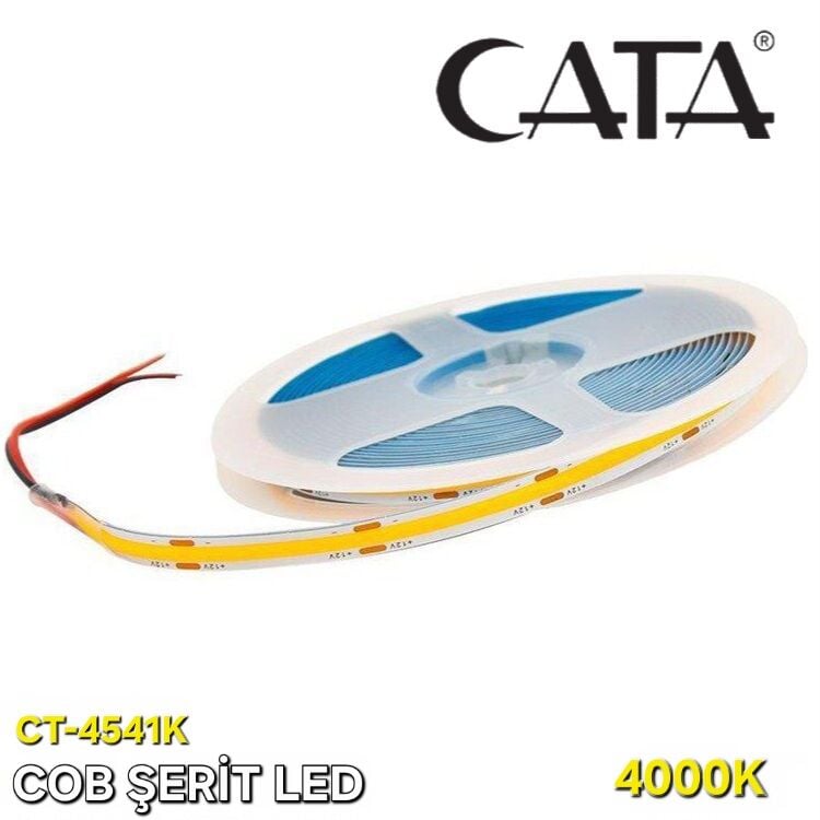 CATA COB 12V ŞERİT LED 4000K (5 METRE)