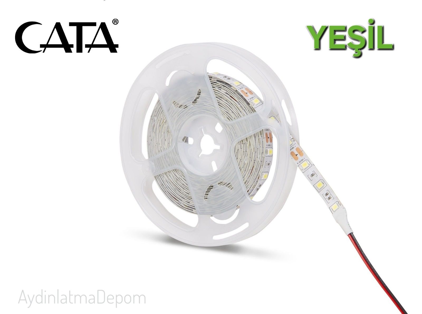 Cata  12V Çip Şerit Led İç Mekan Yeşil (5 METRE )