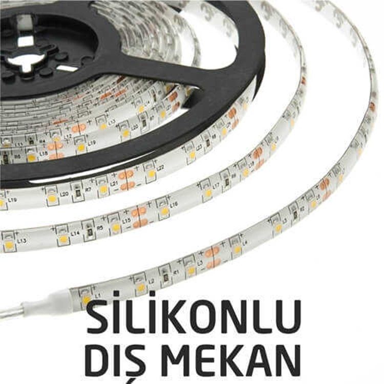Cata 12V Çip Dış Mekan Silikonlu Günışığı Şerit Led (5 METRE )