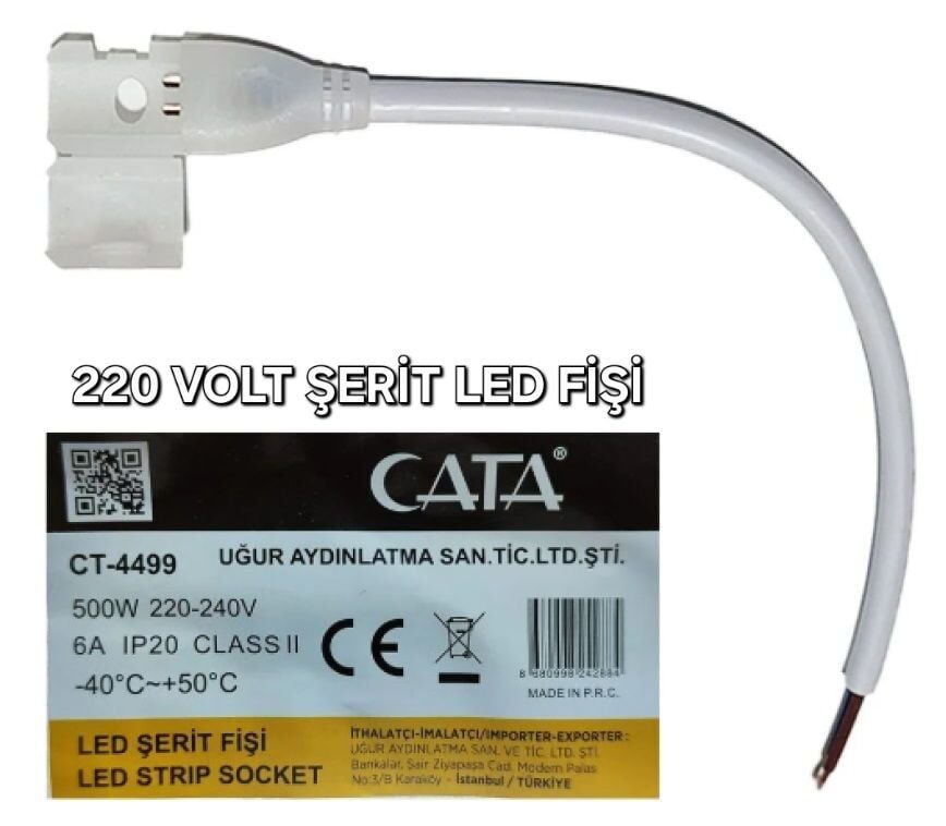 Cata 220V Şerit Led Fişi