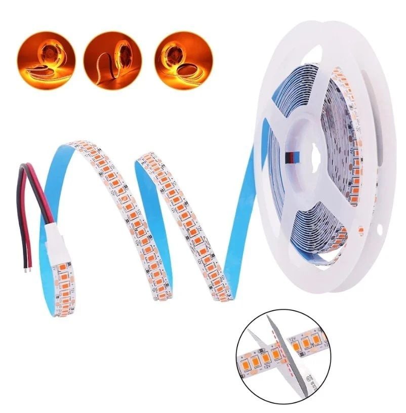 Cata 12V 240 Çipli İç Mekan Şerit Led Amber (5 METRE)