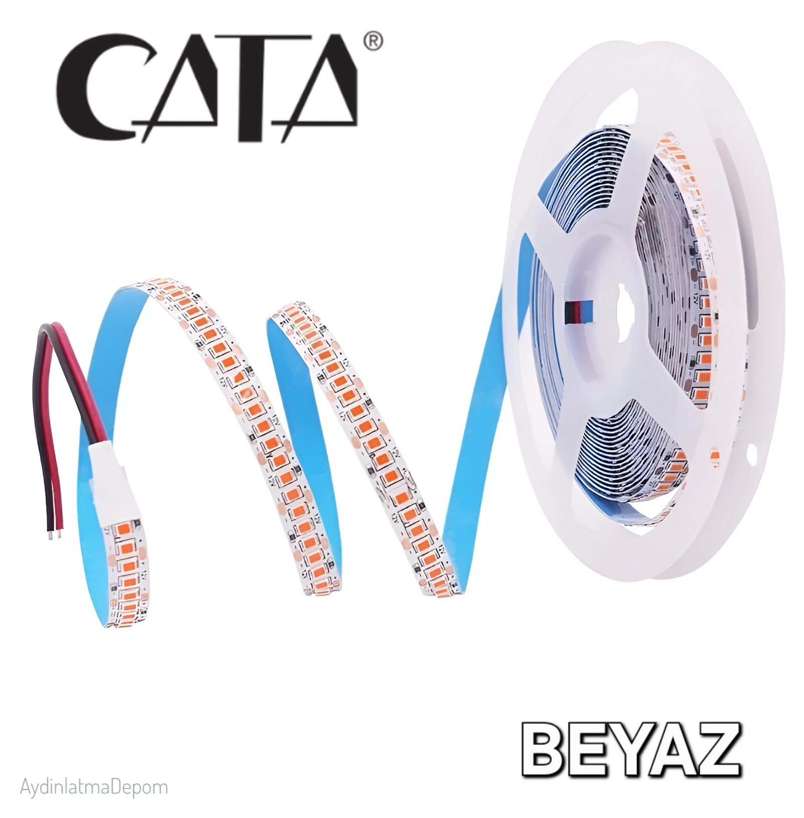 Cata 12V 240 Çipli İç Mekan Şerit Led Beyaz Işık (5 METRE)