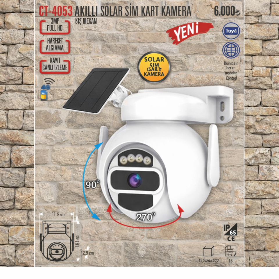 CATA AKILLI SOLAR SİM KARTLI KAMERA FULL HD ( DIŞ MEKAN )