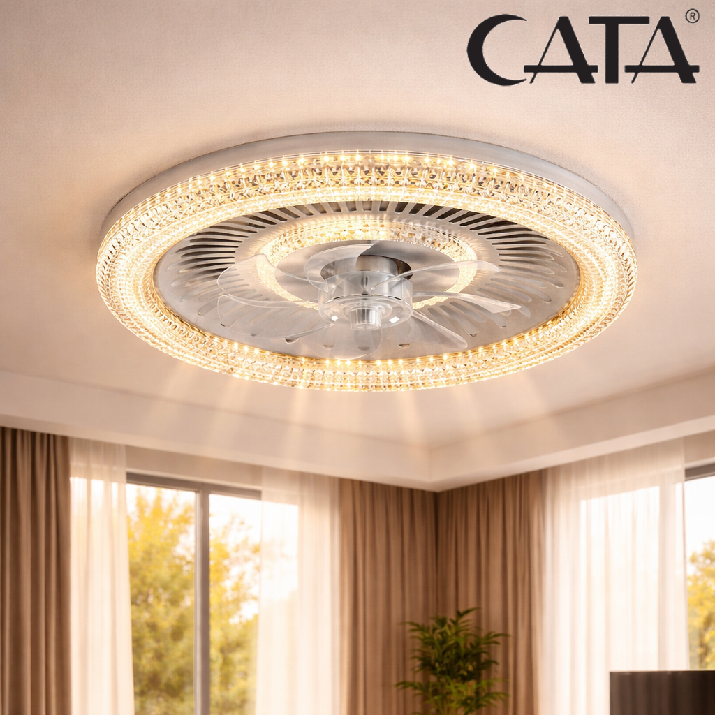 CATA Kristal Ledli Tavan Vantilatörü 3 renk