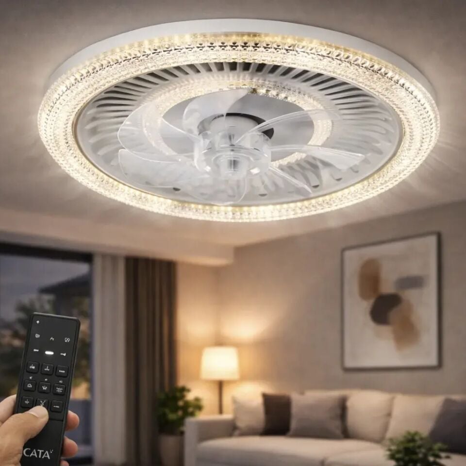 CATA Kristal Ledli Tavan Vantilatörü 3 renk