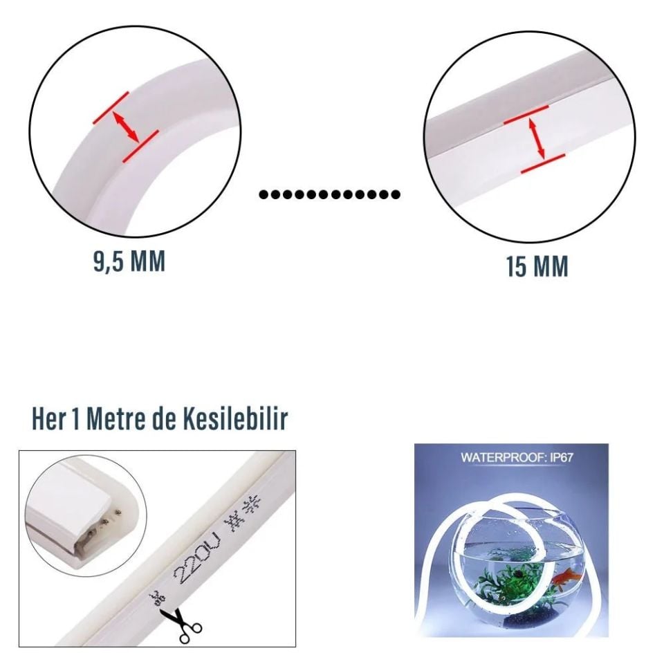 CATA 220 VOLT NEON LED MAVİ (50 METRE)