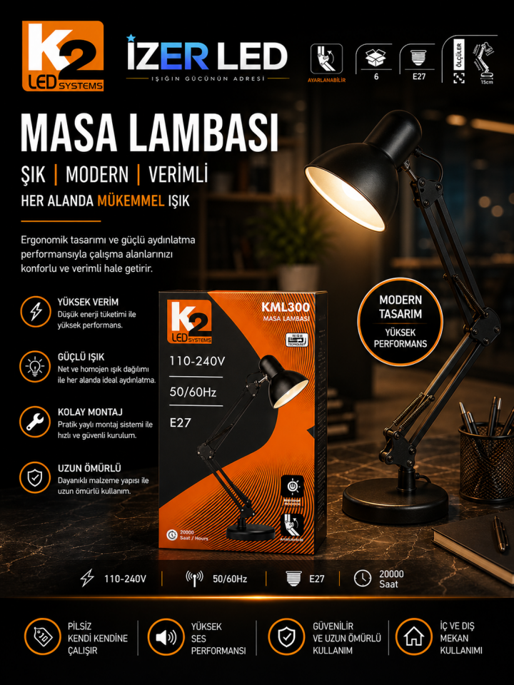 K2-GLOBAL AKROBAT MASA LAMBASI SIYAH